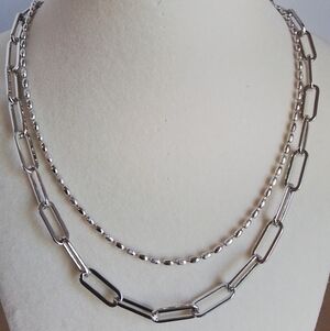 Pretty Bird Silver Chain Necklace Duo